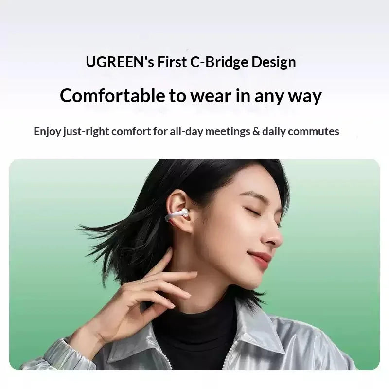UGREEN Hitune X8 Open Ear Clip Headphones Ai Bluetooth Headset Dual-device Connection Waterproof Super Long Batterylife WS223