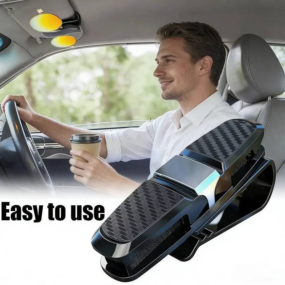Universal Auto Sun Visor Glasses Box Sunglasses Clip Card Ticket Document Holder Stand Fastener Case Eyeglasses Car Accessories
