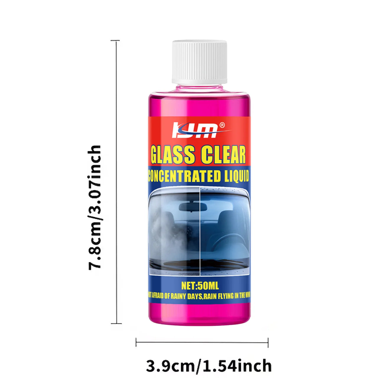KJM Concentrated Car Glass Cleaner Windshield Washer Fluid Additive Streak-Free Formula for Clear Driving Vision