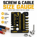 Screw & Cable Size Gauge, Metric Thread Measuring Tool for M2-M6 Screws & Wire Cables, Compact DIY Toolbox Tool
