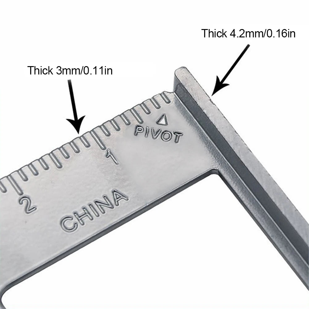 7-inch imperial set square, 90-degree reinforced silver set square, aluminium alloy carpenter’s measuring ruler