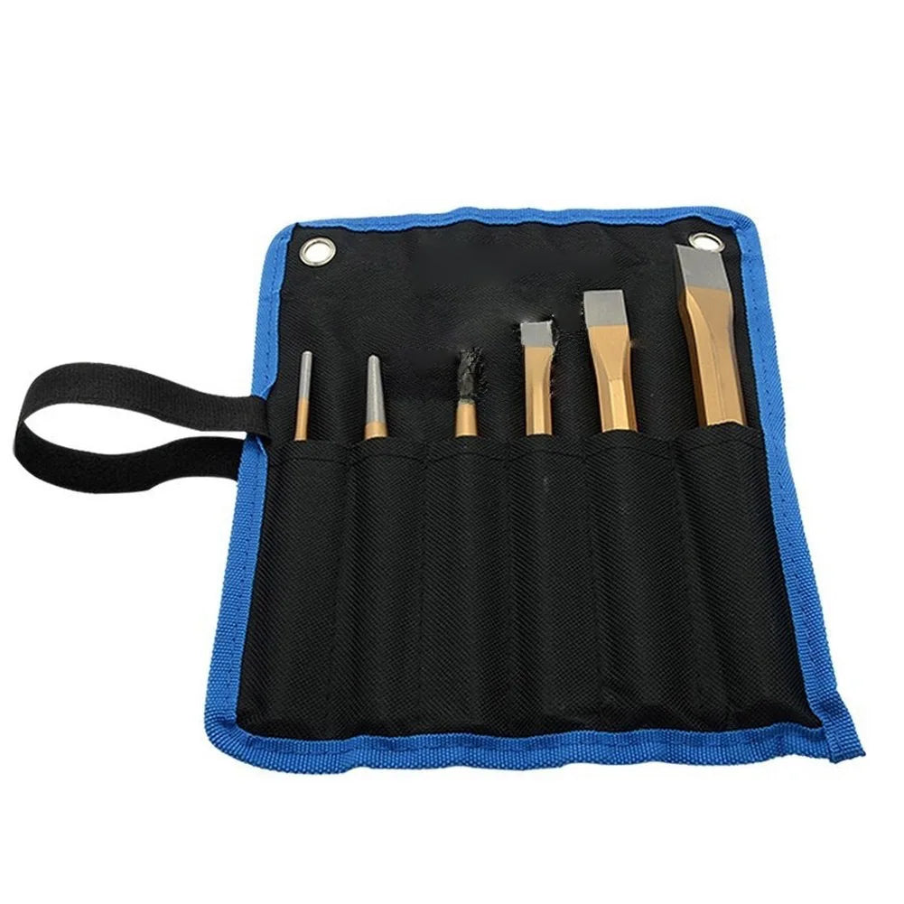 Professional Grade 6 Piece Chisel Set with Flat Pointed and Multi Purpose Tools for Masonry and Demolition Jobs