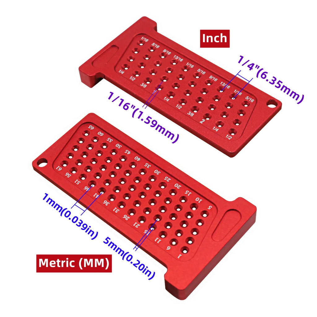 Woodworking Precision Hole Scribe, T-Ruler Aluminum Pocket Cross Calibration Ruler Line Drawing Marking Gauge DIY Measuring Tool