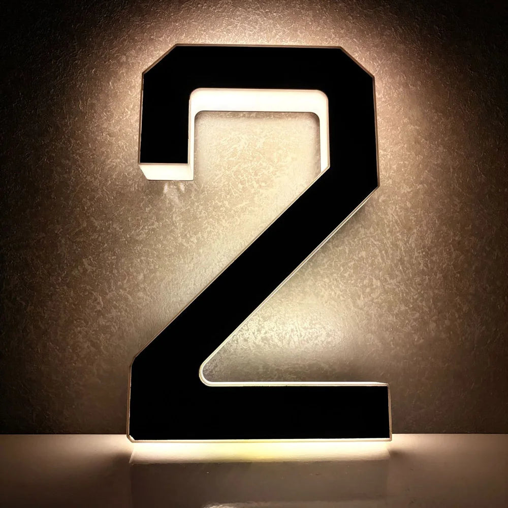 17CM Solar House Number Lights,House Sign Light Sensor, Address Sign Solar House Number Sign Led Address Number for Outdoor