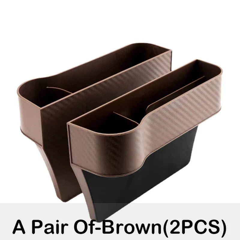 Carbon Fiber Car Seat Gap Organizer, Multifunctional Console Side Storage Box for Phone & Accessories