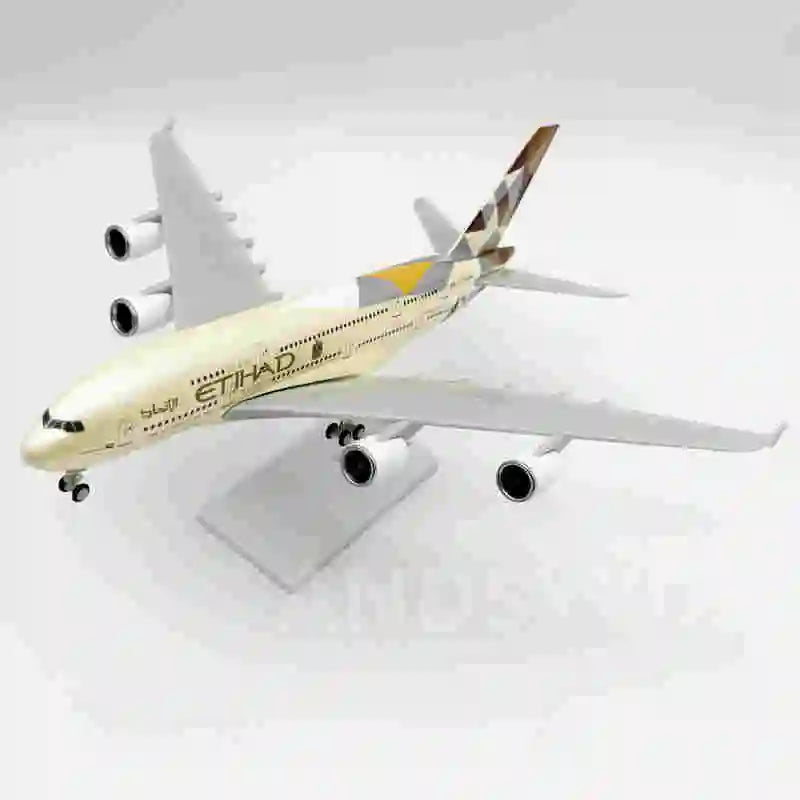 Aviation Replica Etihad A380 Aircraft Model Airplane 30CM Children Gift Kids Toys for Boy Etihad Scale 1/240 Resin Gift