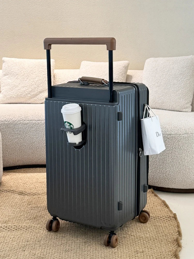 32/34-inch Wide Handle Side-Opening Travel Suitcase Expandable Large Capacity Luggage 28-inch Women's bag valise voyage 2026 NEW