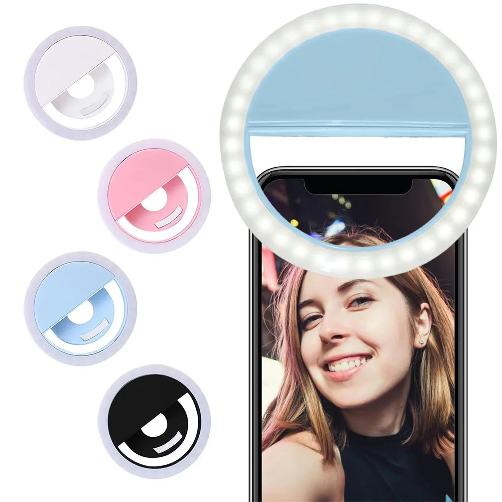 USB Charge LED Selfie Fill Light Led Selfie Ring Light Mobile Phone Live Broadcast Video LED Selfie Ring Lamp For All Smartphone