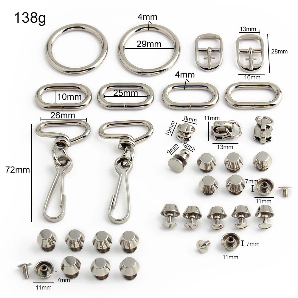 1/3/5/10Sets Fashion Metal Bag Lock Clasps Women Tote Bags Making Supplies Bag Accessories Sets For Handbag DIY Hardware Kits
