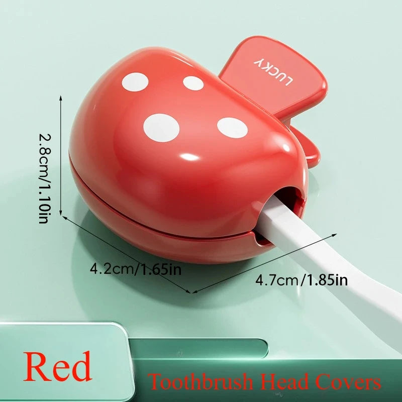 Cute Travel Toothbrush Head Covers Toothbrush Protector Cap Brush Pod Case Protective Portable Plastic Clip for Household Travel