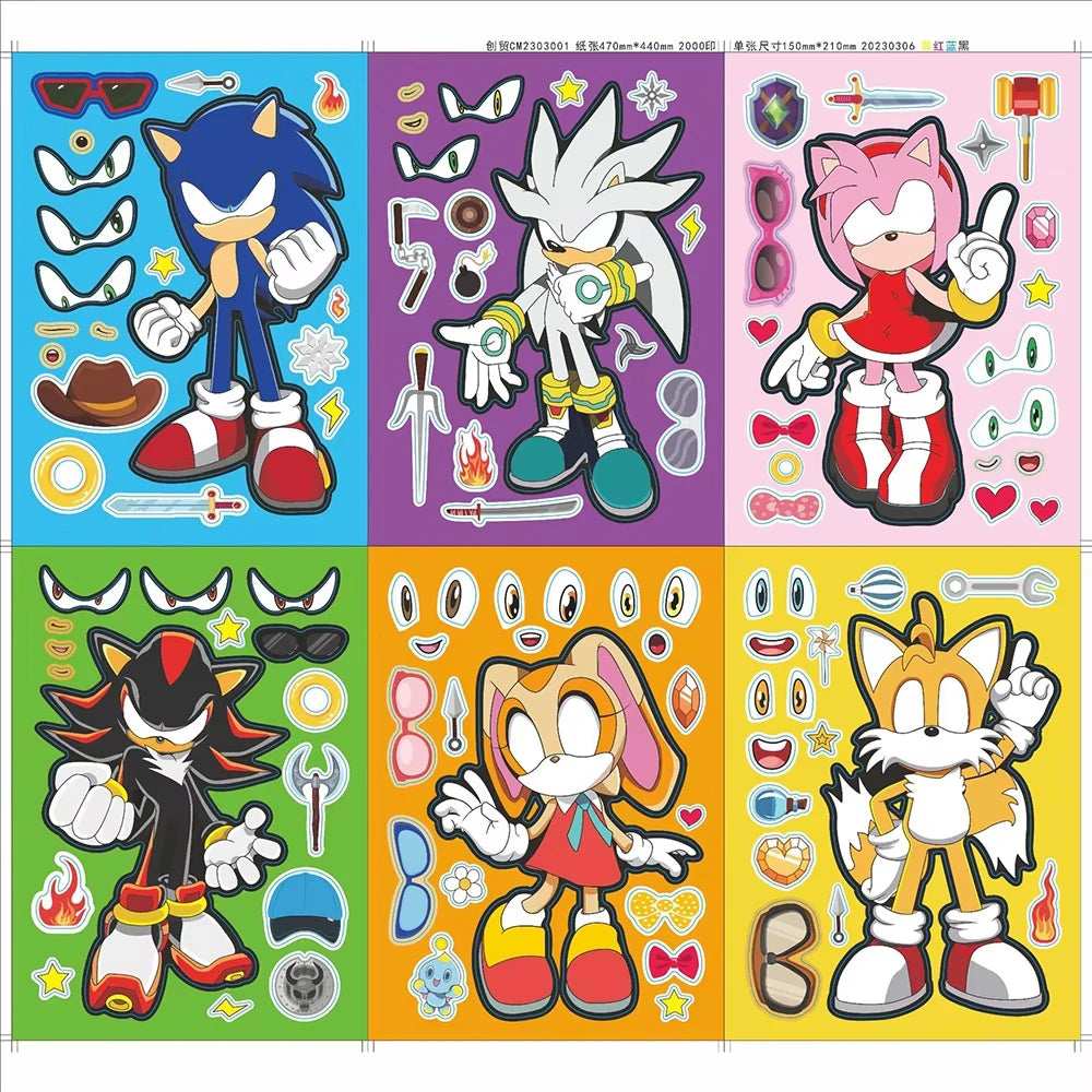 Sonic Birthday Party Supplies Hedgehog Action Figure Disposable Tableware Paper Plates Cup Knife Fork Spoon Baby Bath Toys