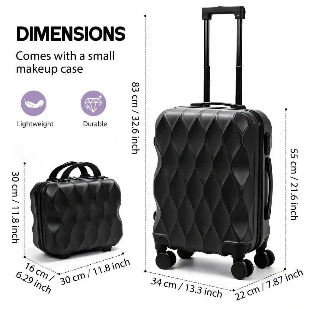 2 In 1 Luggage Sets, Portable Suitcase With Wheels Password Carry On Luggage Large Capacity Classified Storage Suitcase Adjustable Pull Rod Smooth To Use