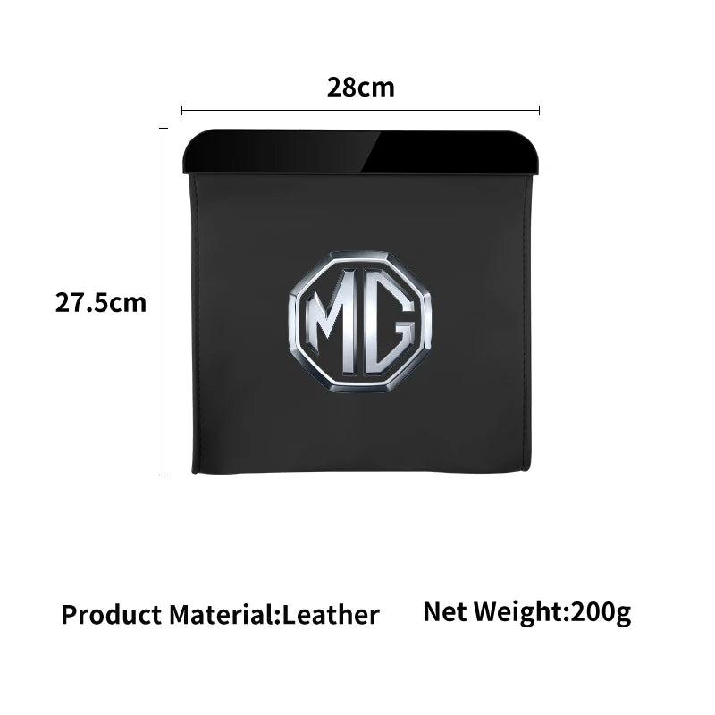 Magnetic Car Seatback Waste Storage Bag Leather Tools Box For Morris Garages MG 6 3 5 7 TF ZR ZS HS GS GT Hector RX5 RX8 350 550