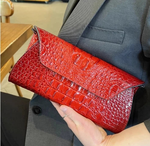 XMESSUN New Crocodile Pattern Clutch Bags for Women Trendy Pouch Envelope Bag Female Travel Phone Purses and Shoulder Bags