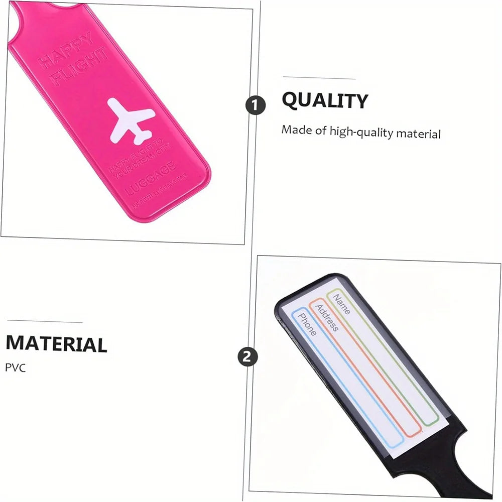 6Pcs Travel Accessories Mixed Color Anti Loss Identification Luggage Tags, Durable Airplane Luggage Tag, Travel Luggage Tag