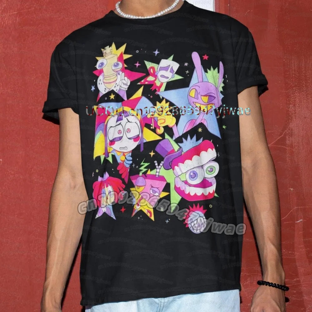 The Amazing Digital Circus Periphery T-shirt Men and Women New Summer Cotton Y2K Clothing Fashion Comfortable Short Sleeve Tops