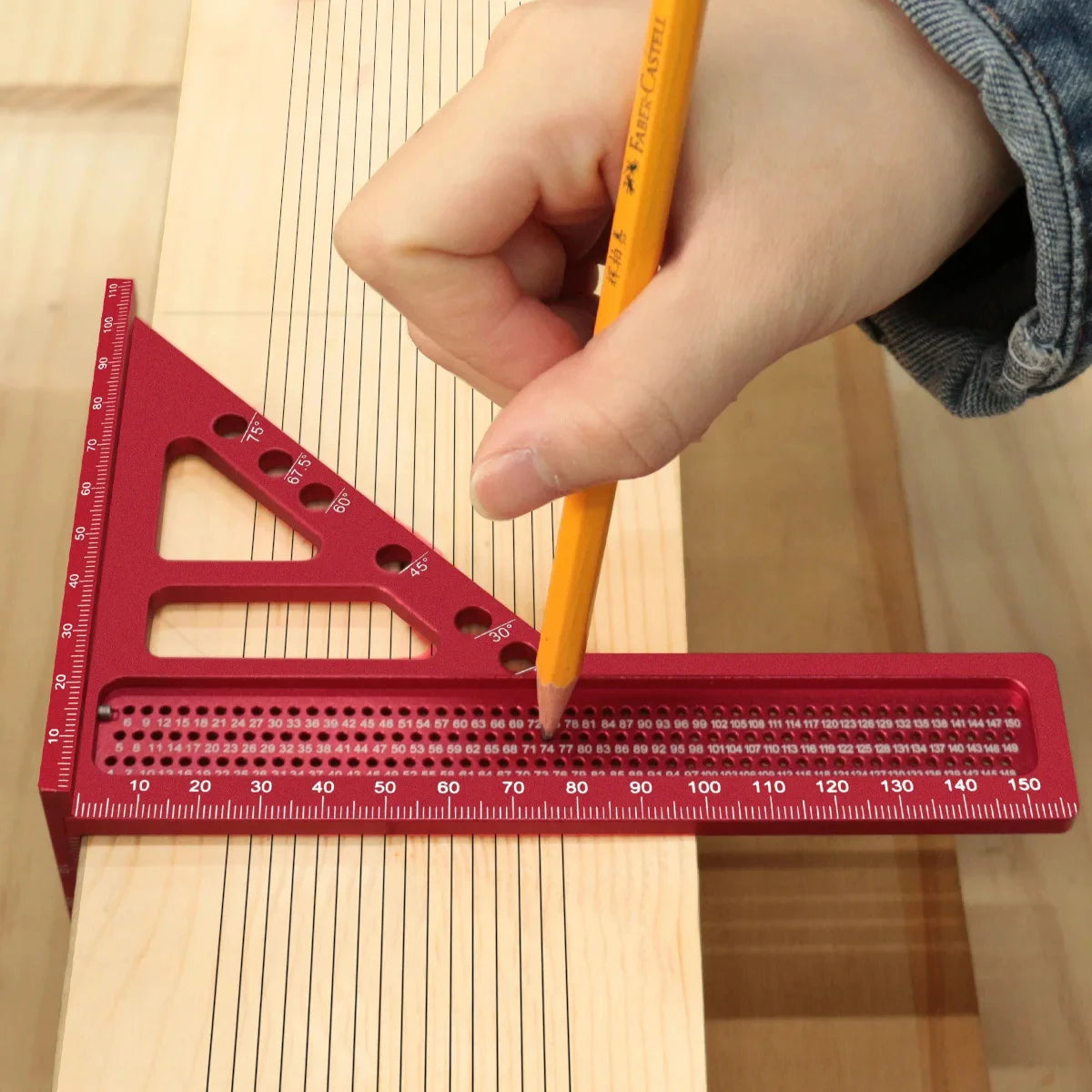 3D Measuring Ruler Aluminum Alloy Woodworking Square Protractors Triangle Layout Measuring Tool Multipurpose Measuring Ruler
