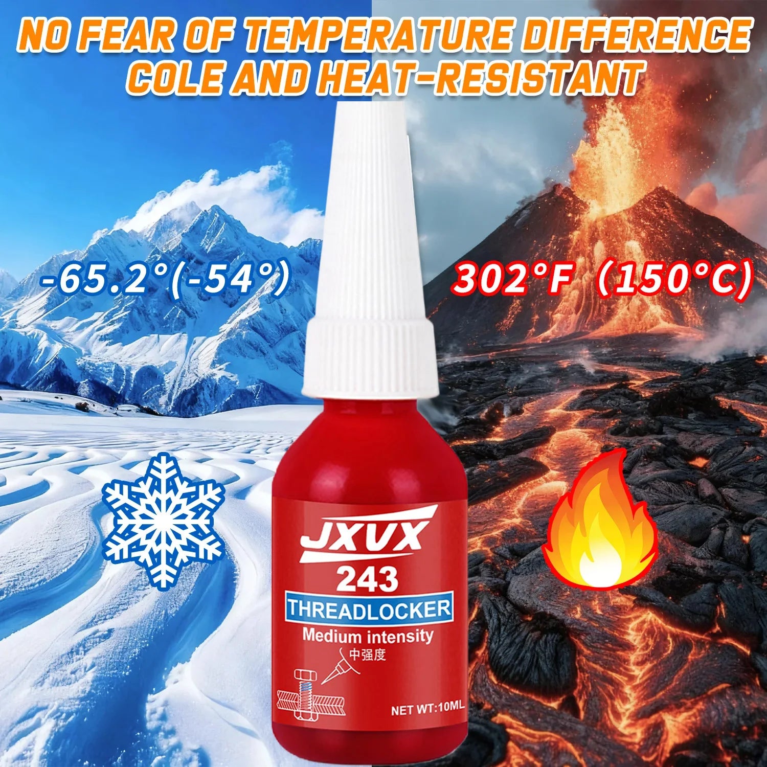 5PCS 243 Threadlocker Medium Strength Thread Locking Agent Sealant 50ml Anaerobic Glues Anti Loose Screw Glues Fastening Quickly Cured Threadlocker Adhesive for Screw.