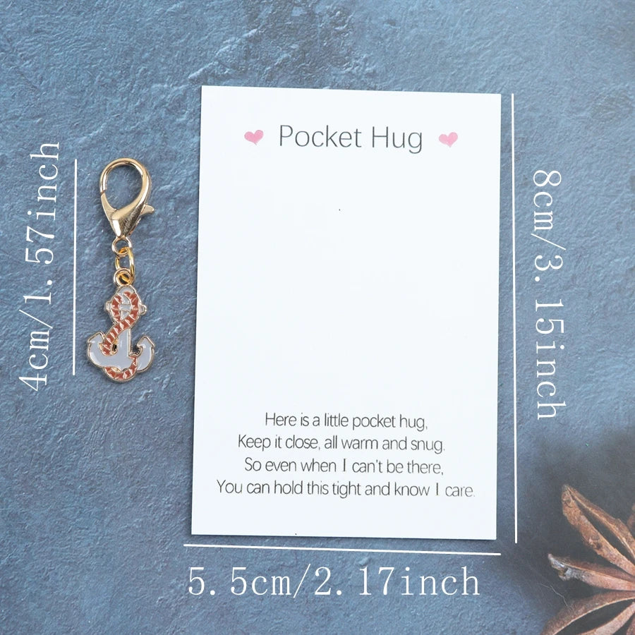 12pcs cartoon nautical treasure hunt keychain items, including a pocket-sized greeting card, with accessories such as ropes, map