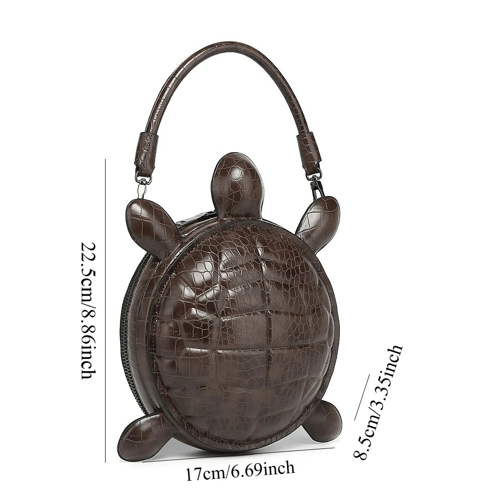2026 New Creative and Personalized Turtle Shaped Handbag, 3D Stereoscopic Funny Alien Bag, Retro Portable Wallet