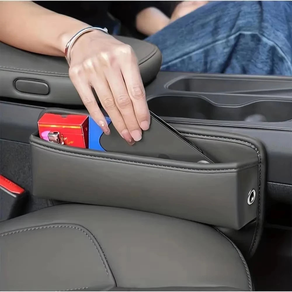 1pcs Leather Car Seat Gap Organizer Multifunction Console Crevice Filler Side Storage Box Car Interior Storage Pocket