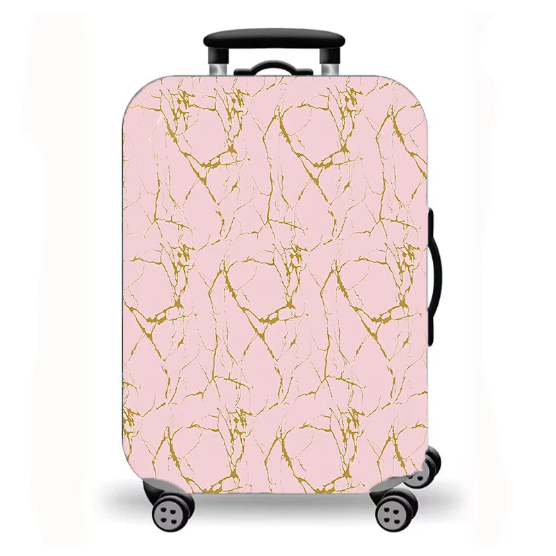 Luggage Cover, Gold Foil Marble Fluid Butterfly Print Stretch Suitcase Protector, Luxury Abstract Design for Travel