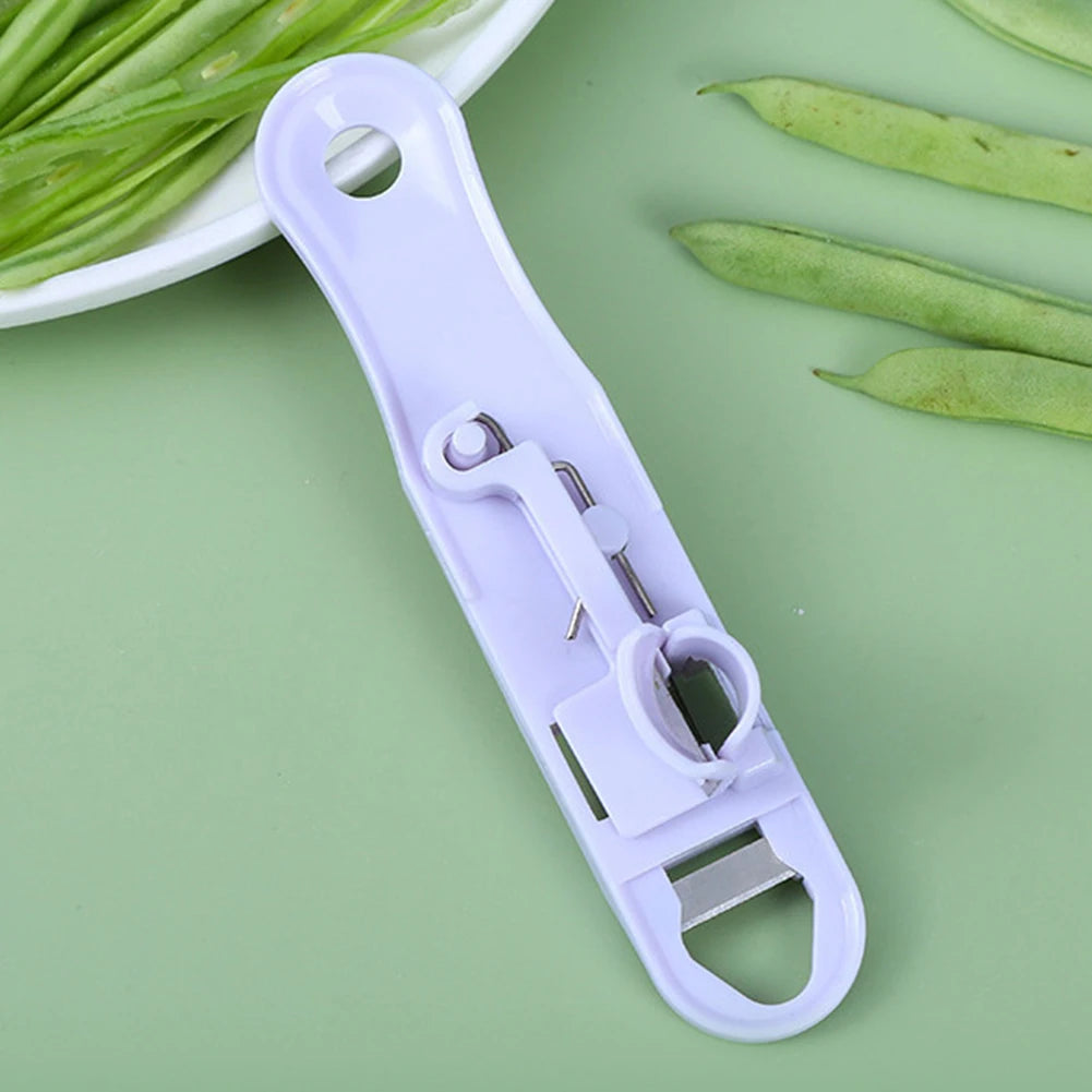 Long Green Bean Slicer Cutter Cut Fruit Vegetable Stringer Peeler Remover For Easy Kitchen Gadgets Kitchen Accessories 1/2pcs