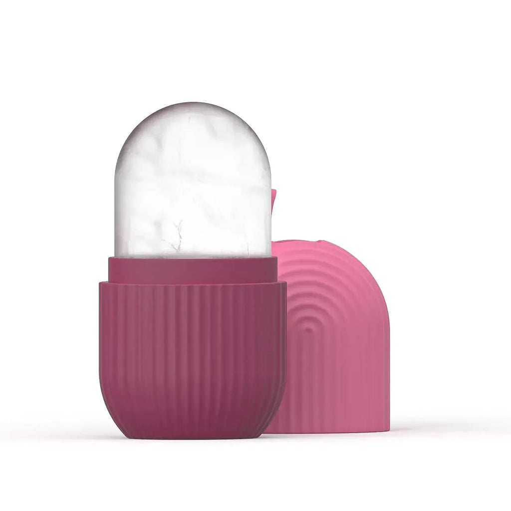 1 Striped Ice Compress Roller (Face Specific) Silicone Ice Tray Beauty Lifting Ice Ball Facial Massager Contour Eye Roller Facia