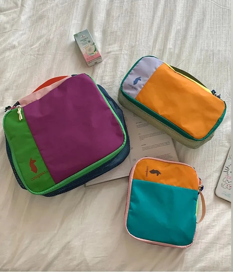 Multicolor Patchwork Travel Toiletry Bag 3PCS Set Waterproof Portable Cosmetic Storage Bags Outdoor Gym Wash Organizer Pouch