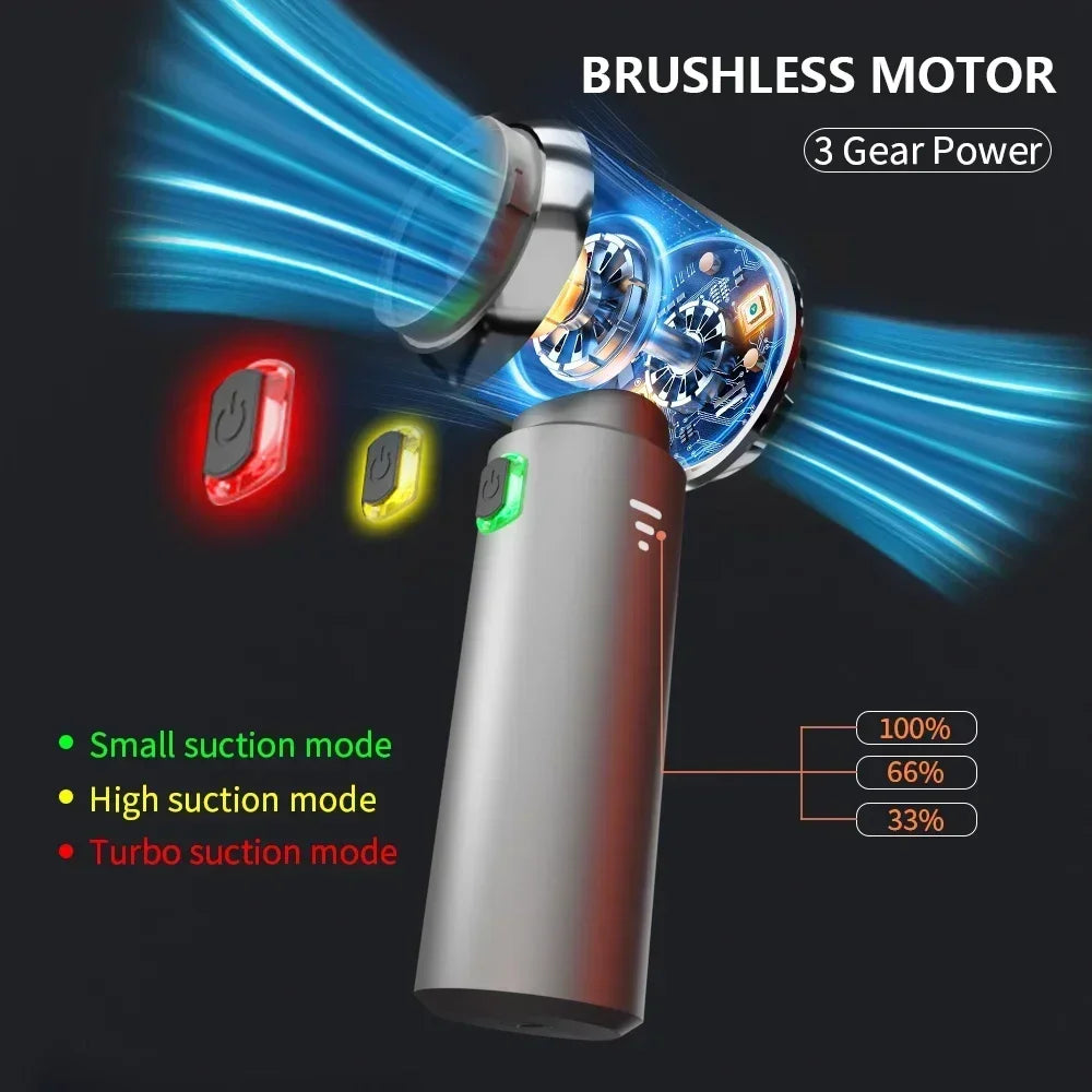 Brushless Motor Wireless Car Vacuum Cleaner High Power Handheld Portable Powerful Air Duster For Car Household Cleaning