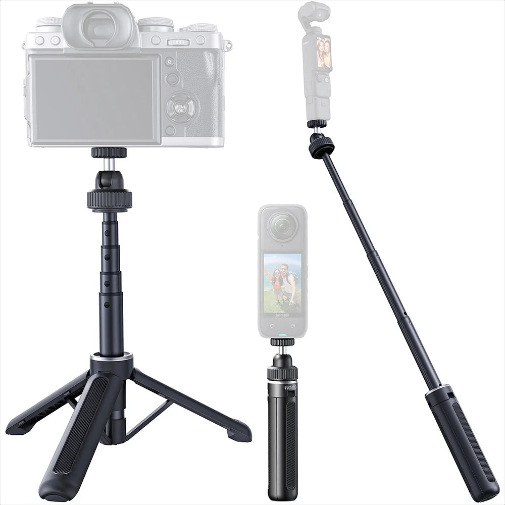 llano 16"/40cm Action Camera Tripod for DJI Osmo Pocket 3, Insta360 X5 X4 X3, Gopro Hero13/12, Extendable Mini tripod with 1/4''