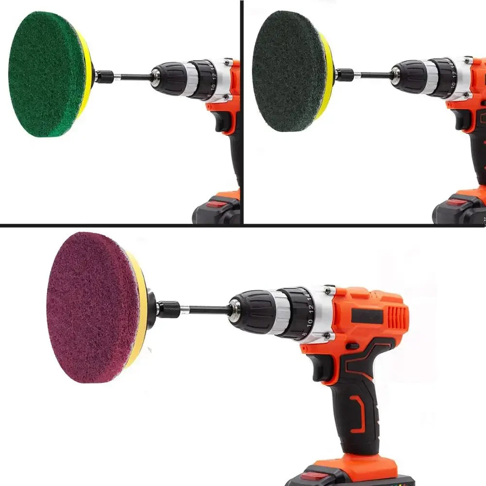 4/5 Inch Power Scouring Pads 26 Pcs Cleaning Brush Drill Kit for Kitchen Bathroom Auto Group Shower Tub Sanding Car Headlight