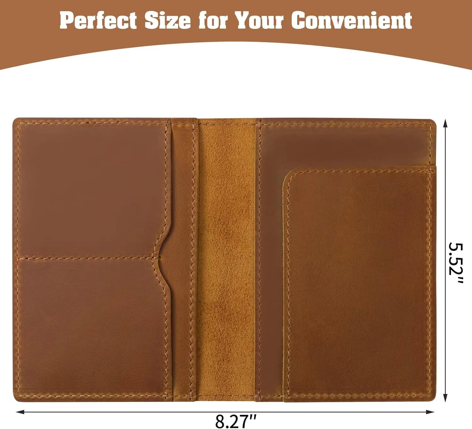 AIGUONIU Leather Passport Holder Travel Wallet Cover Case for Men and Women Leather Travel Documents Organizer Protector