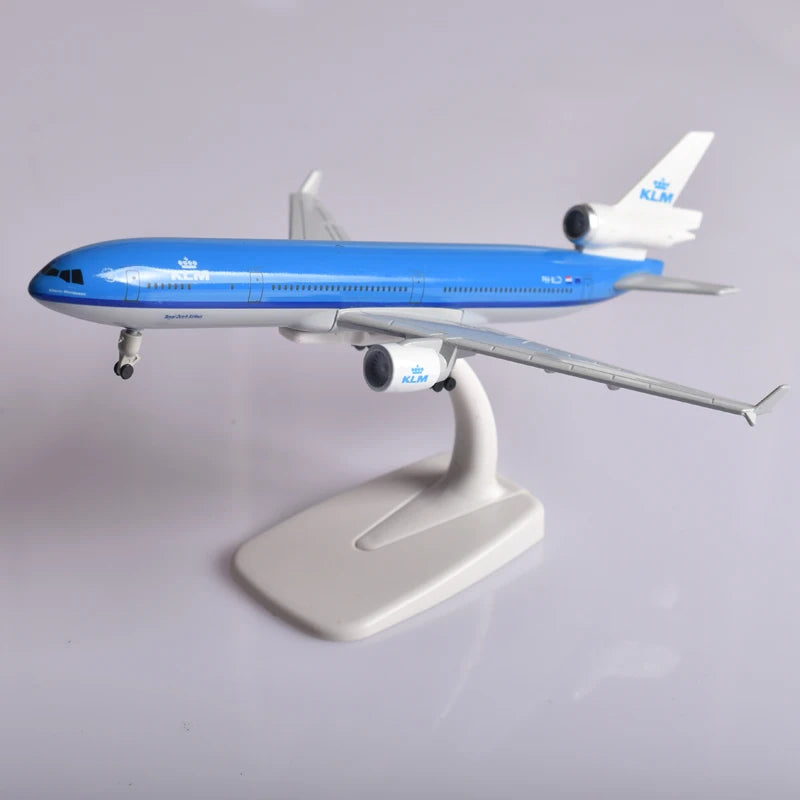 JASON TUTU 20CM KLM McDonnell Douglas MD-11 Aircraft Model Planel Airplane Diecast Metal 1/300 Scale Planes Collect Gifts