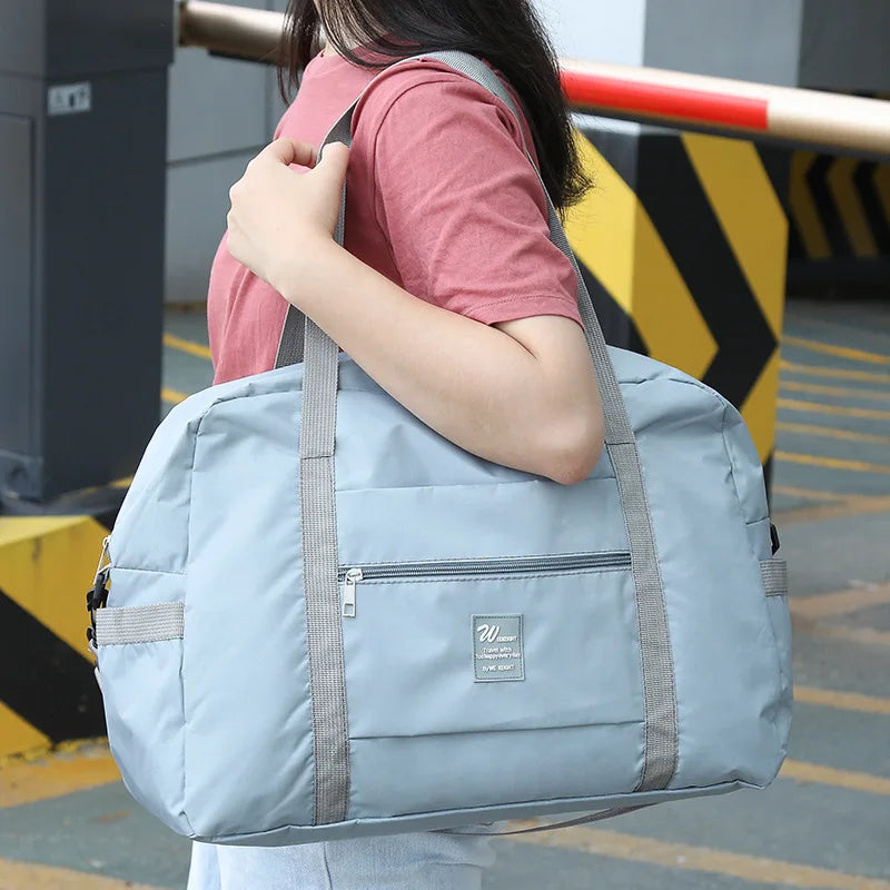 Large Capacity Folding Travel Bags Waterproof Luggage Tote Handbag,portable Clothing Bag,tie Rod Duffel Bag,clothes Storage Bag