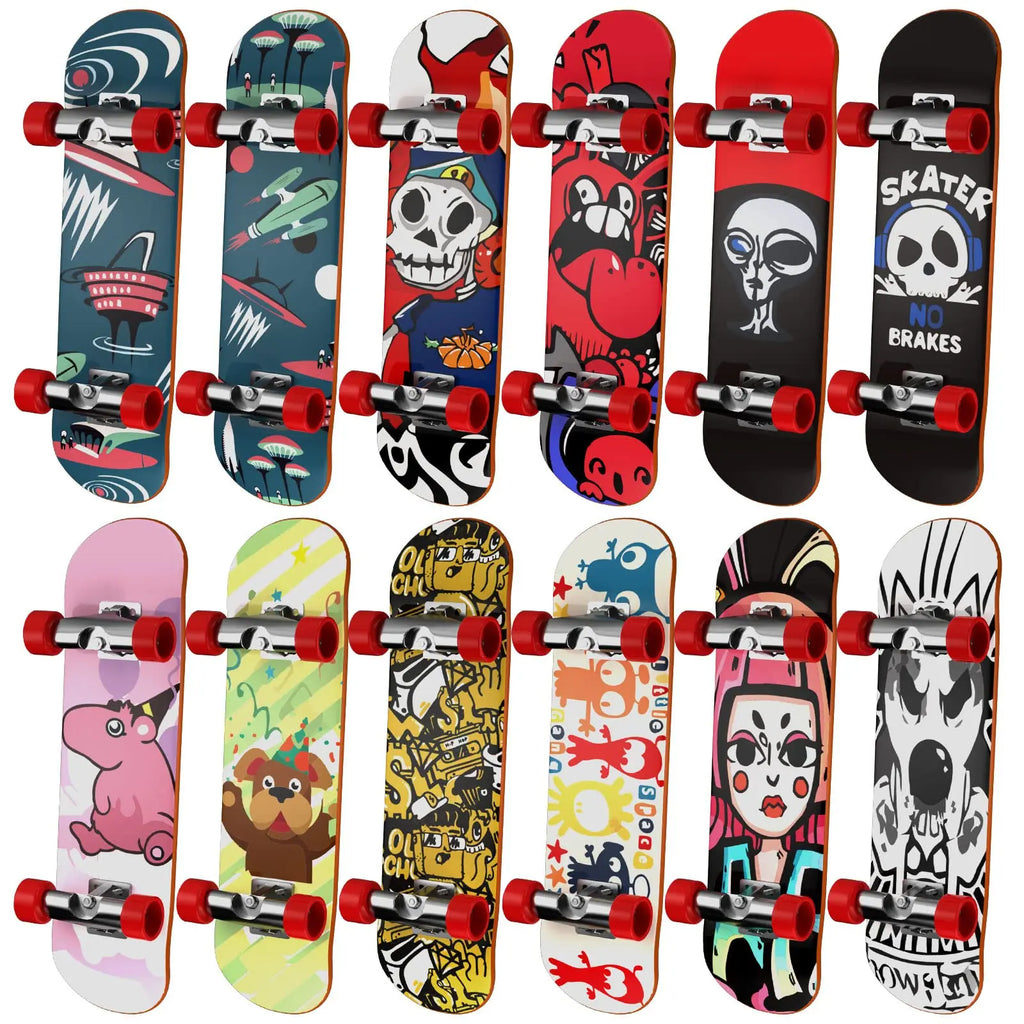 1-5Pcs Finger Skate Board Mini Collectible Creative Desktop Fingertip FingerBoard Toys For Kids Birthday Gifts Finger Skater