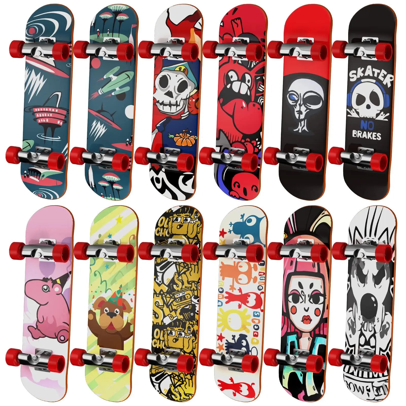 1-5Pcs Finger Skate Board Mini Collectible Creative Desktop Fingertip FingerBoard Toys For Kids Birthday Gifts Finger Skater