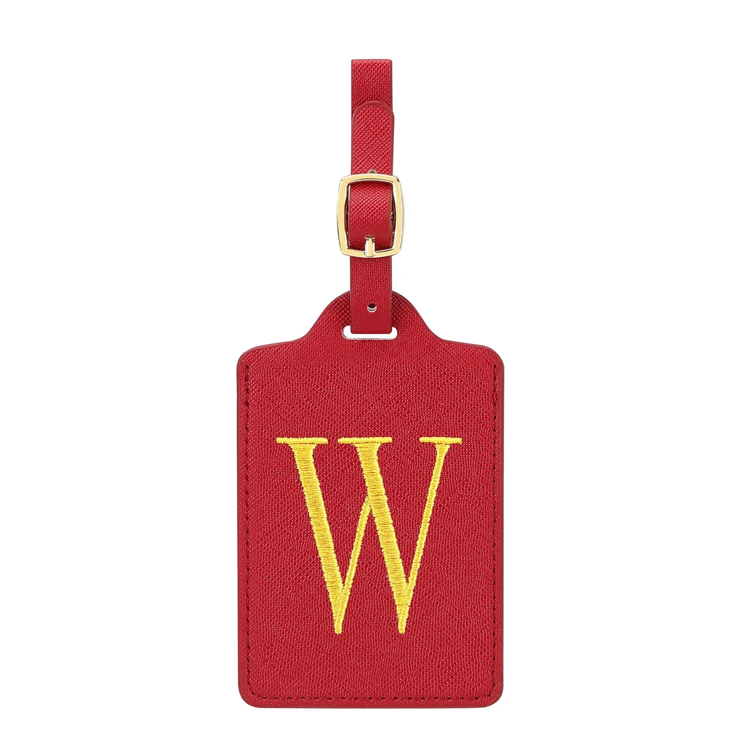 MIYIN 26 letters Luggage Tags for Suitcases PU Leather Privacy Protection Bag Tags Travel Accessories Essential, Energetic Red