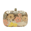 New Handbag Women's Sequin Flower Hand-Held Cross-Body Clutch Purse Cheongsam Chains Small Box Bag Gold Bag Evening Bag Bolsa