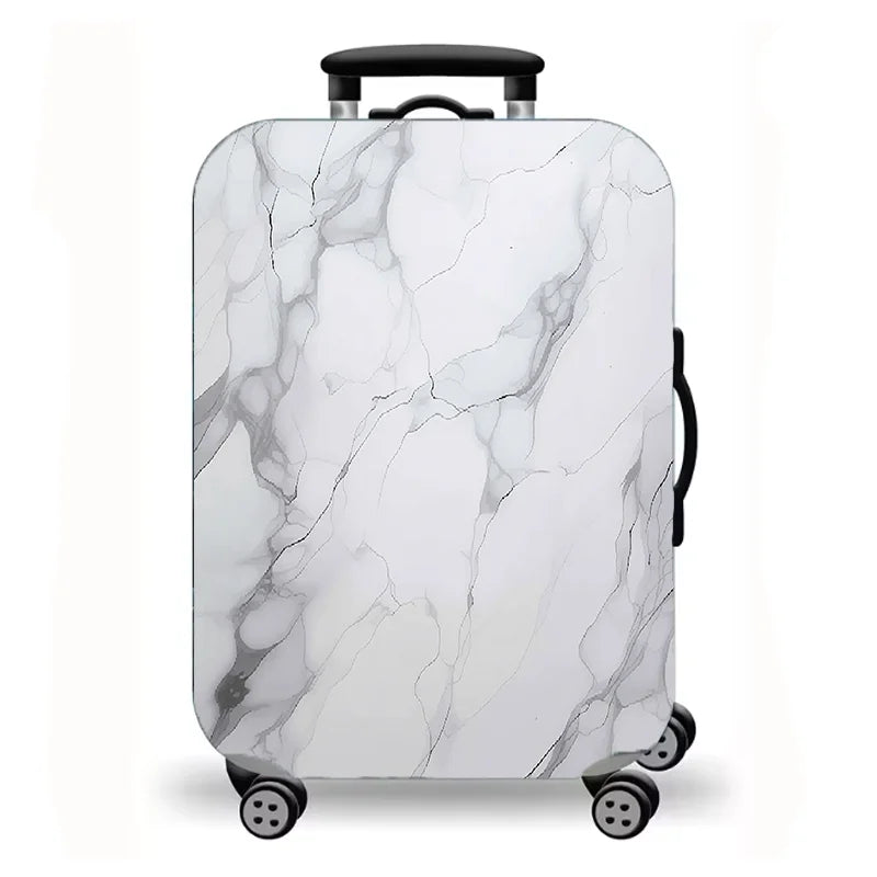 Luggage Cover, Gold Foil Fluid Marble Agate Print Stretch Suitcase Protector, Luxury Neutral Abstract Travel Design