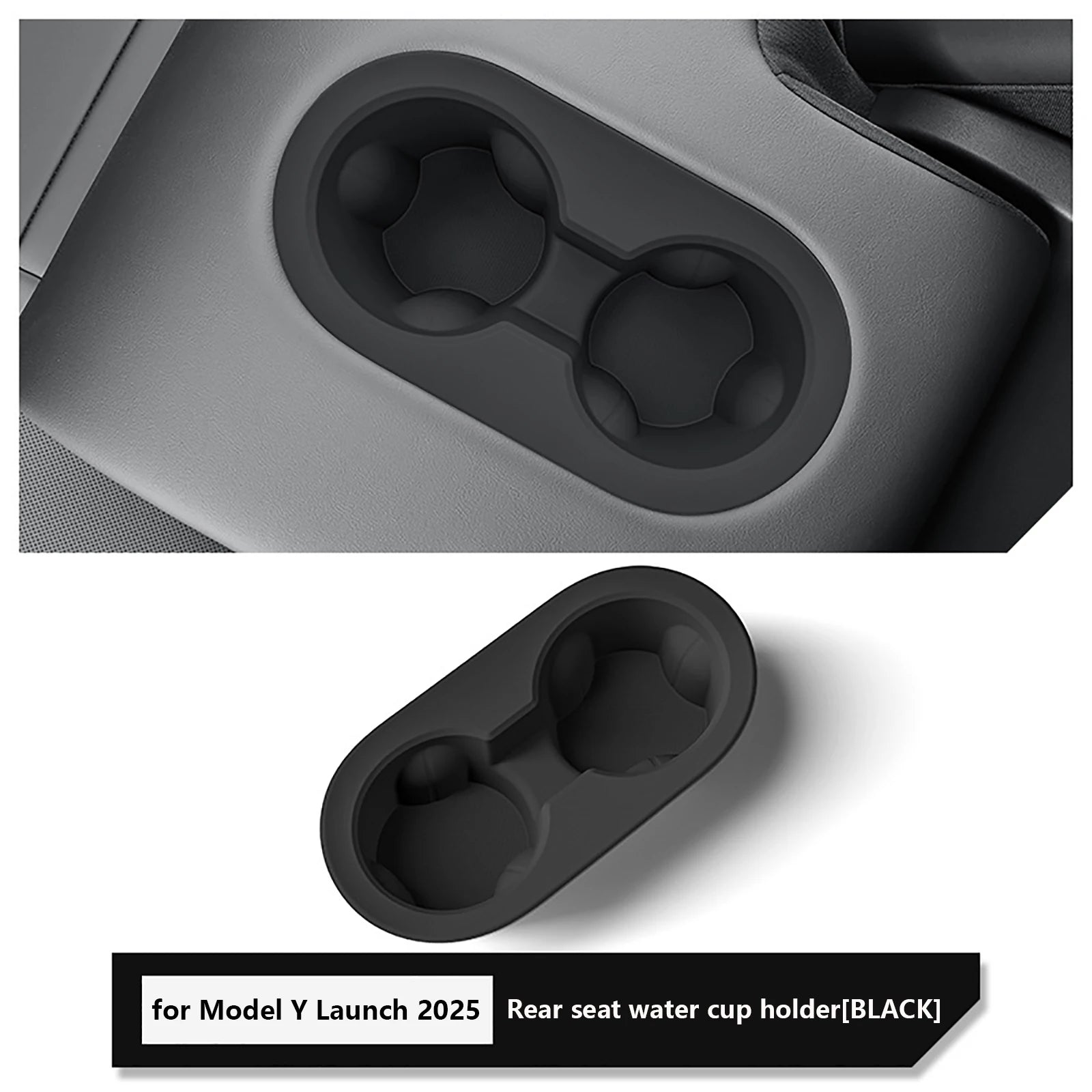 for Tesla Model Y Juniper/Launch 2025 Car Cup Holder The Second Row Water Cup Holder Drinks Storage Case Interior Accessories