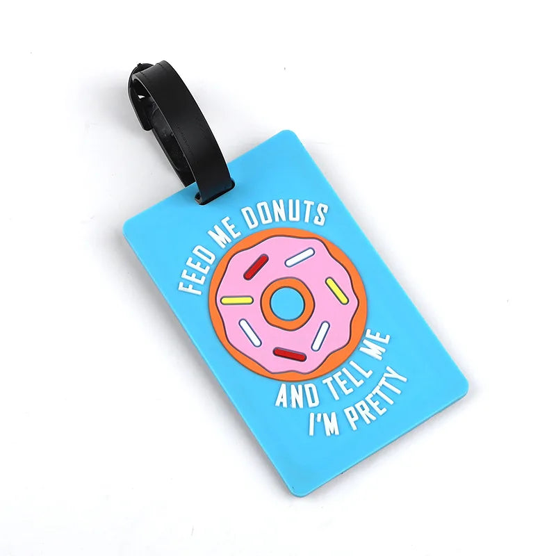 1pc Cartoon Animal PVC Luggage Tag Women Men Holiday Travel Accessories Suitcase Tags Name ID Address Lable Travel Luggage Tags