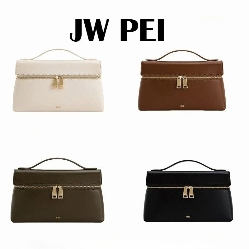 JW PEI Premium genuine leather handbag,Minimalist style Women's Shoulder Bag with zipper.Fashion Lightweight Crossbody bag.