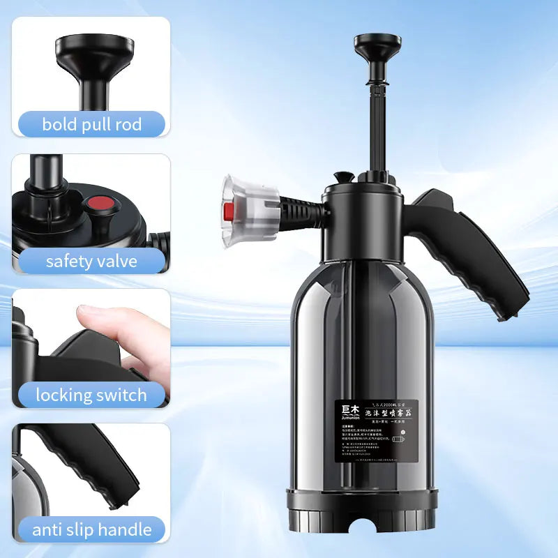 Car Cleaning Foam Spray 2L High Pressure Hand Pump Water Can Foam Lance Spray Bottle for Auto Home Garden Car Cleaning Tools