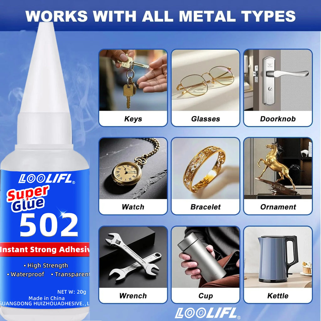 1-8Pcs 502 Strong Glue, Cyanoacrylate Glue, 10 Seconds Bonding, Suitable for Wood, Plastic, Ceramics, Metal, All-Round Bonding Tools