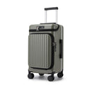 100% PC Hard Shell Luggage Front & Top Opening Suitcase with Spinner Wheels TSA Lock Laptop Compartment, Carry-On Travel Trolley
