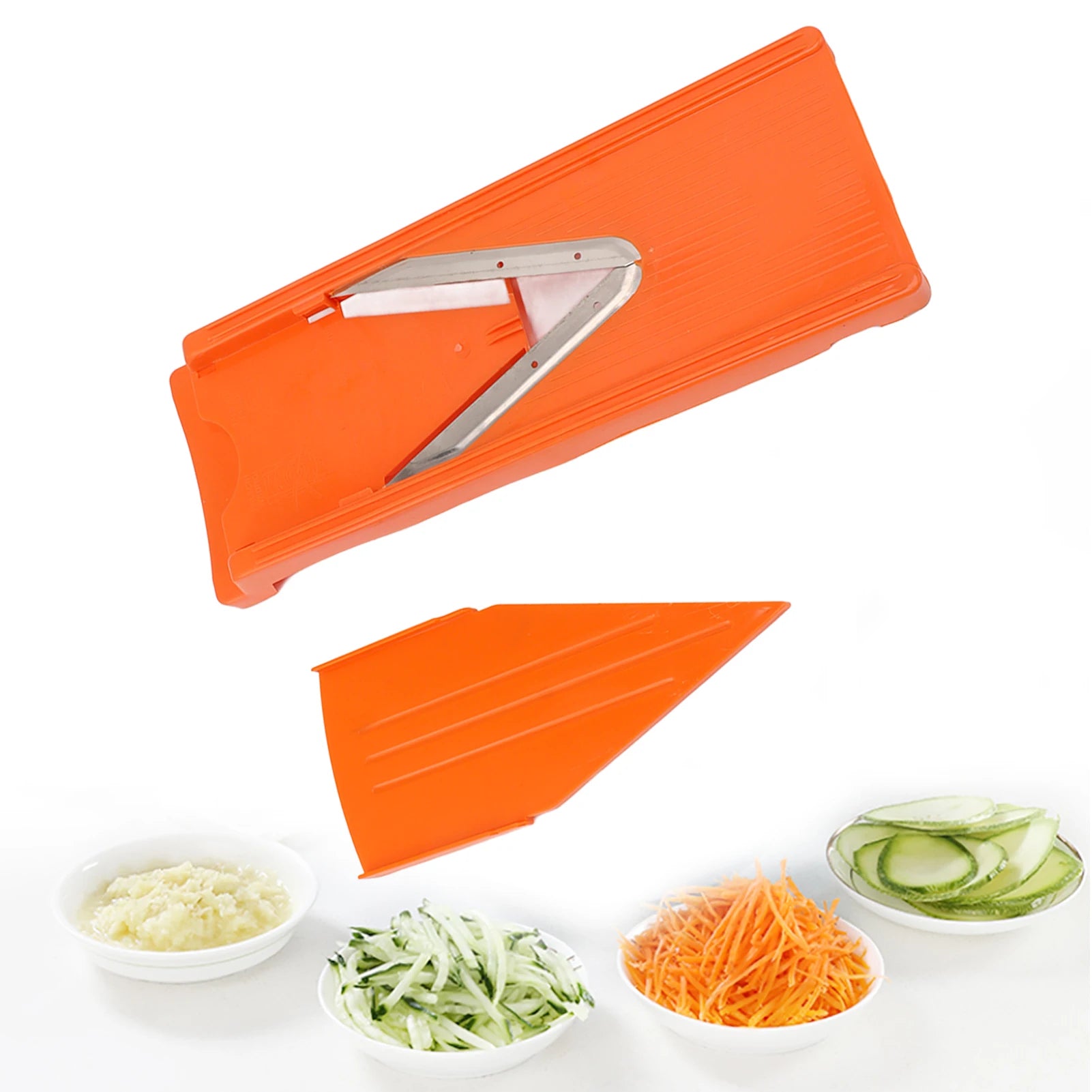 V Blade Mandoline Cutter Vegetable Cutter Stainless Steel Blade Hand Protector Cooking Tool Practical Large Frame for Kitchen