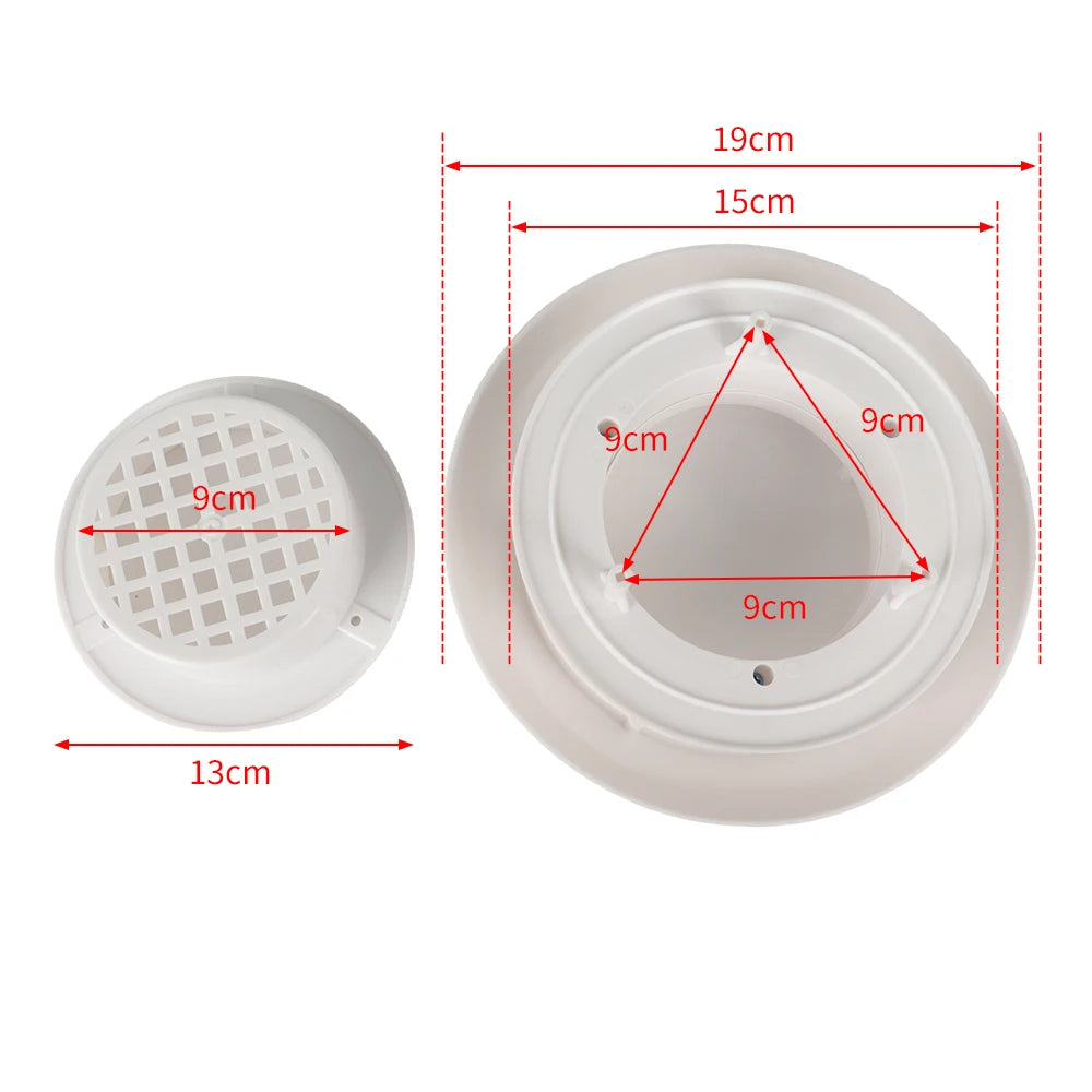 1pc Caravan White Plastic Circular Mushroom Roof Vent Round - Motorhome Camper Dome Diameter 180mm No Fixing Screws Provided