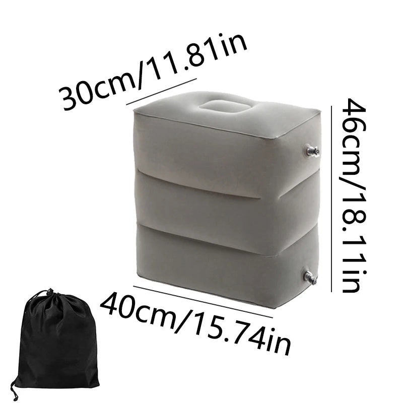 Inflatable Foot Rest Pillow Travel Portable Adjustable Layers Height   Airplane  U Shaped Press Inflatable Pillow