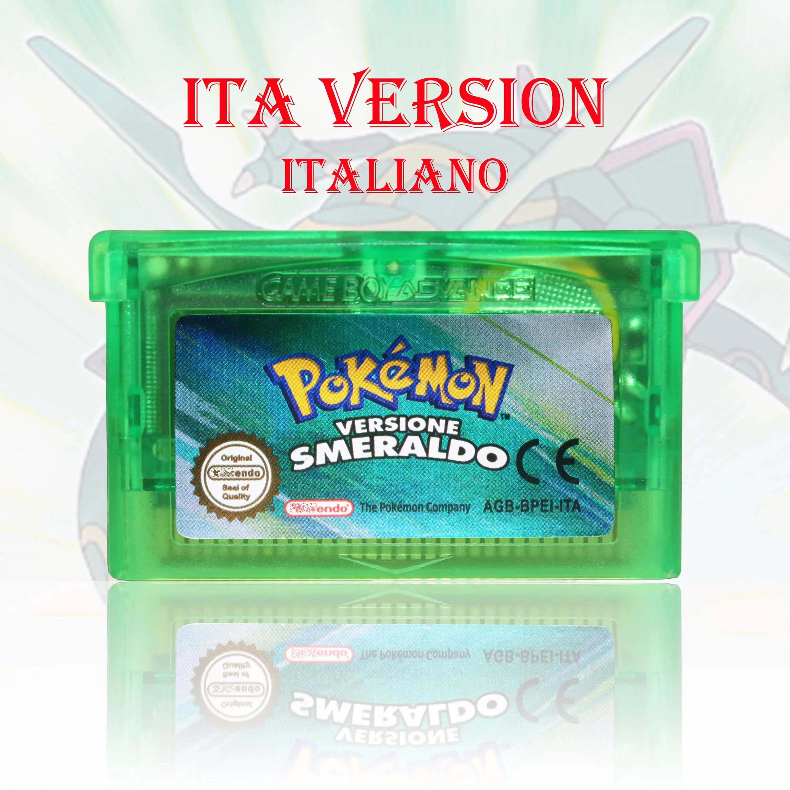 GBA/GBC ITA Version Pokemon Rubino/Zaffiro/Smeraldo/Cristallo/Verde Game Cartridge Video Game Card High Quality with Battery